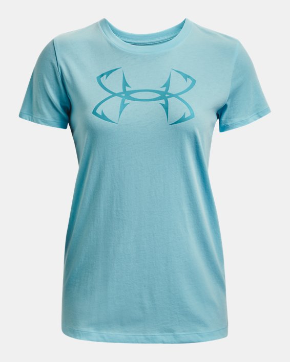 Women's UA Fish Hook Logo T-Shirt, Blue, pdpMainDesktop image number 4